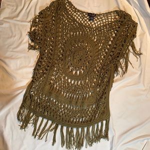 Crocheted Green Top M